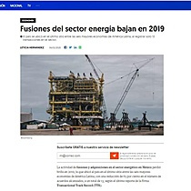 Fusiones del sector energa bajan en 2019